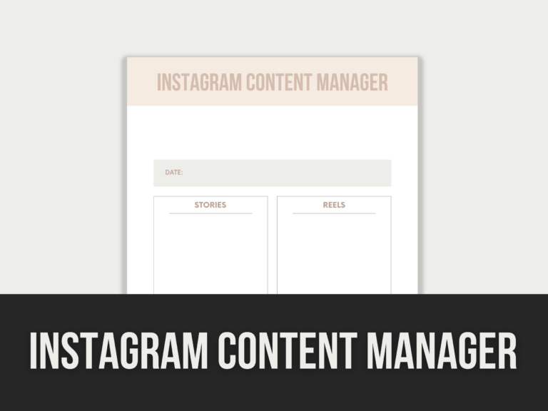 Instagram Content Manager – Editable Canva Template with PLR Rights
