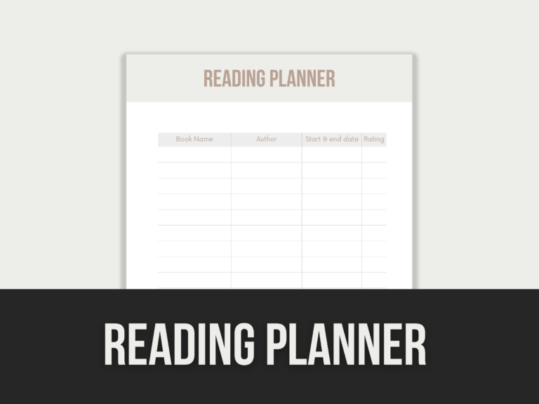 Reading Planner – Editable Canva Template with PLR Rights