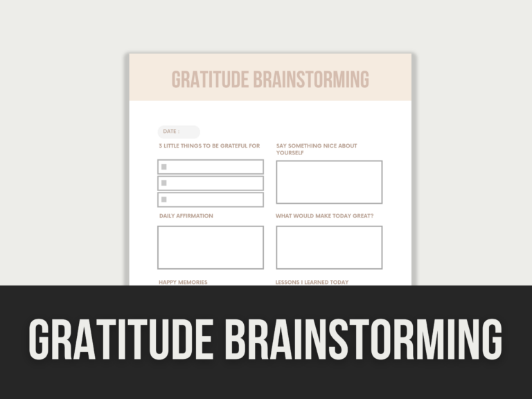 Gratitude Brainstorming – Editable Canva Template with PLR Rights