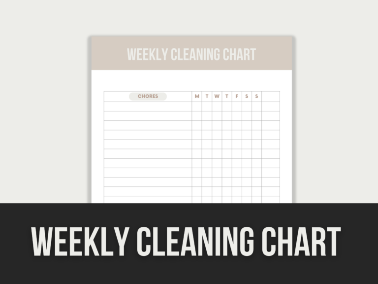 Weekly Cleaning Chart – Editable Canva Templates with PLR Rights