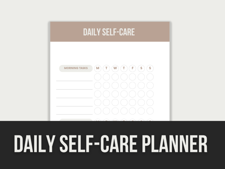 Daily Self-Care Planner – Editable Canva Template with PLR Rights