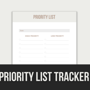 Priority List Tracker – Editable Canva Templates with PLR Rights