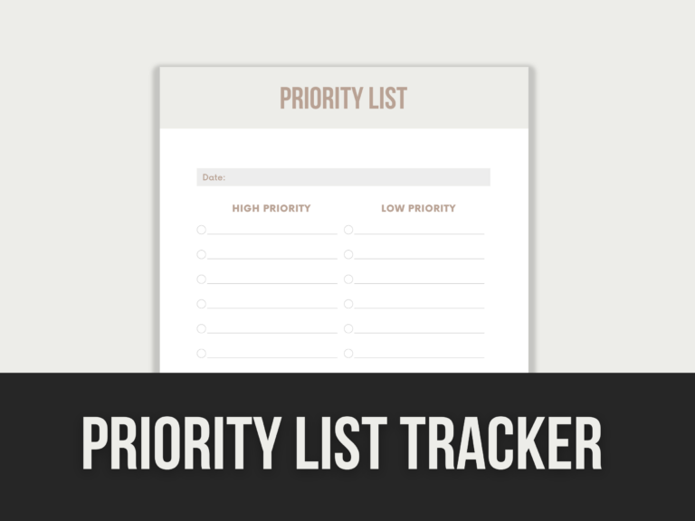 Priority List Tracker – Editable Canva Templates with PLR Rights