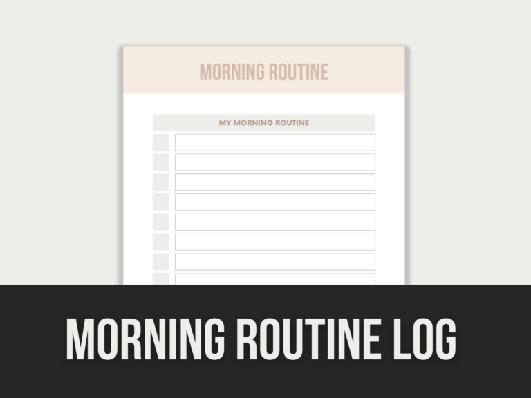 Morning Routine Log – Editable Canva Templates with PLR Rights