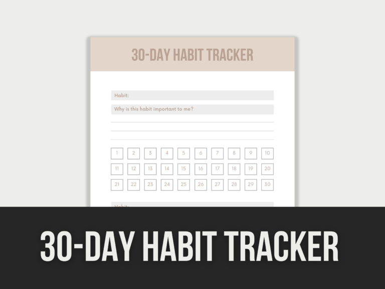 30-Day Habit Tracker – Editable Canva Template with PLR Rights