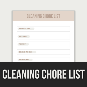 Cleaning Chore List – Editable Canva Template with PLR Rights
