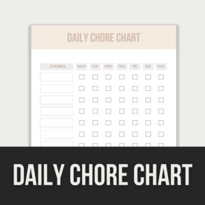 Daily Chore Chart – Editable Canva Template with PLR Rights