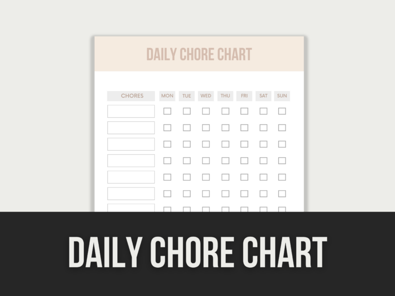 Daily Chore Chart – Editable Canva Template with PLR Rights