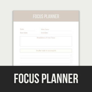 Focus Planner – Editable Canva Template with PLR Rights