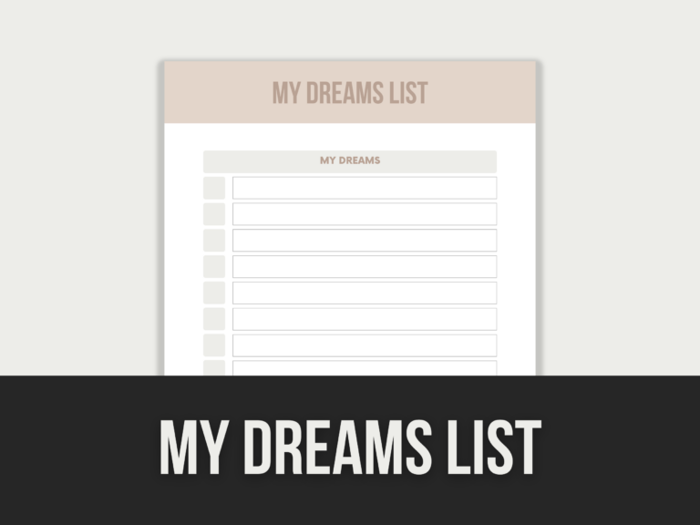 My Dreams List – Editable Canva Template with PLR Rights