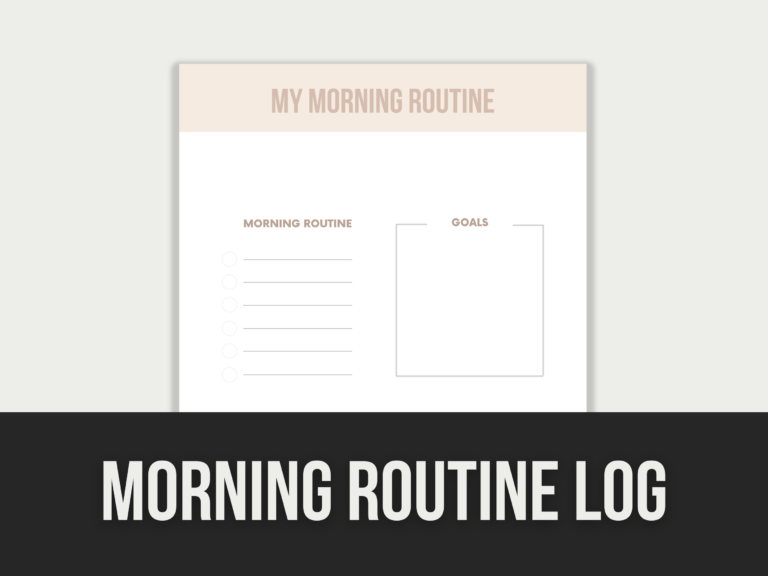 Morning Routine Log – Editable Canva Template with PLR Rights