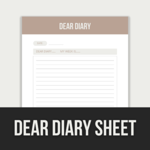 Dear Diary Sheet – Editable Canva Template with PLR Rights