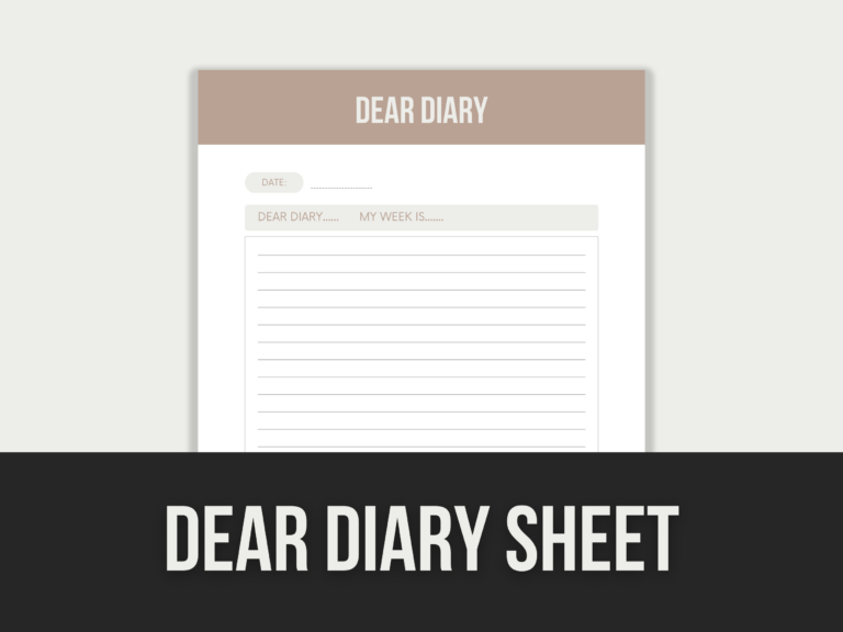 Dear Diary Sheet – Editable Canva Template with PLR Rights