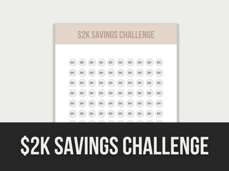 $2K Savings Challenge – Editable Canva Template with PLR Rights