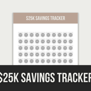 $25K Savings Tracker – Editable Canva Template with PLR Rights