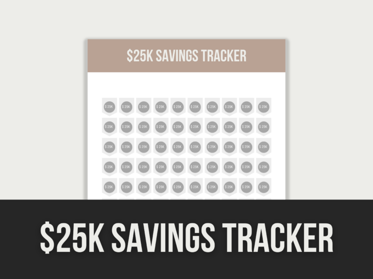 $25K Savings Tracker – Editable Canva Template with PLR Rights
