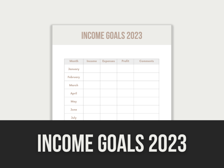 Income Goals 2023 – Editable Canva Template with PLR Rights