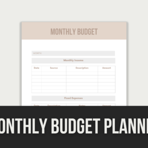 Monthly Budget Planner – Editable Canva Template with PLR Rights