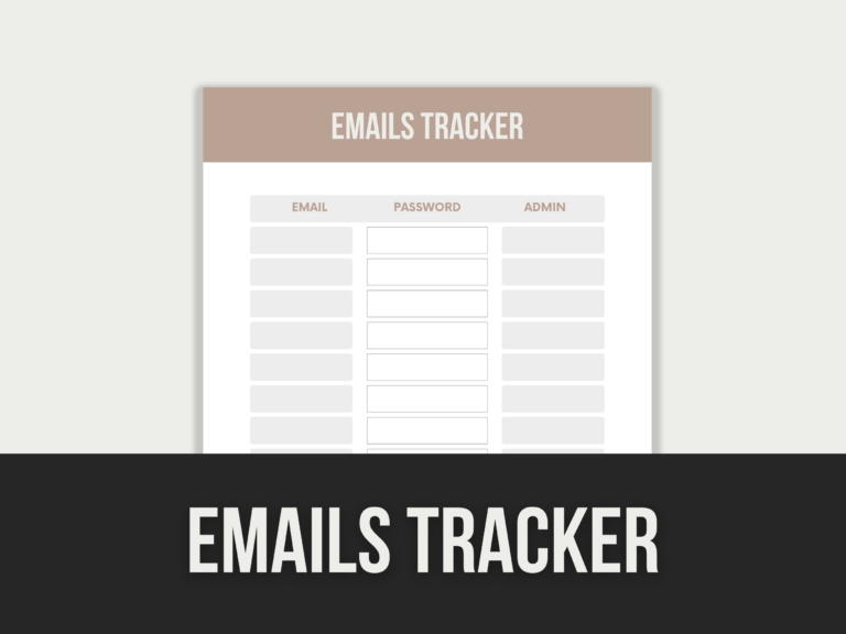 Emails Tracker – Editable Canva Template with PLR Rights
