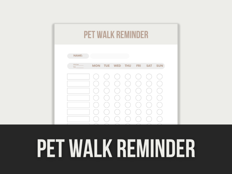 Pet Walk Reminder – Editable Canva Template with PLR Rights