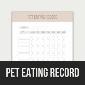 Pet Eating Record – Editable Canva Template with PLR Rights