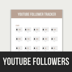 YouTube Followers Tracker – Editable Canva Template with PLR Rights