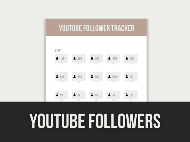 YouTube Followers Tracker – Editable Canva Template with PLR Rights