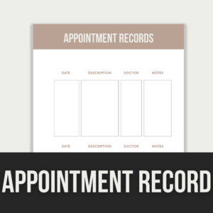 Appointment Records – Editable Canva Template with PLR Rights