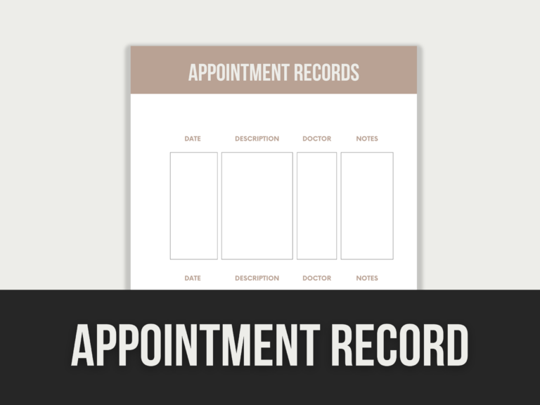 Appointment Records – Editable Canva Template with PLR Rights