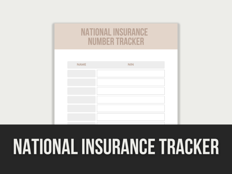 National Insurance Tracker – Editable Canva Template with PLR Rights