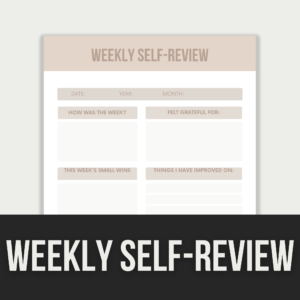 Weekly Self-Review – Editable Canva Template with PLR Rights