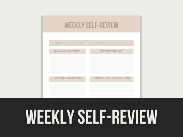 Weekly Self-Review – Editable Canva Template with PLR Rights