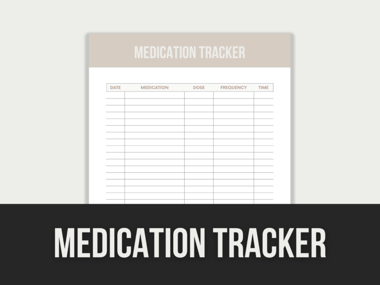 Medication Tracker – Editable Canva Template with PLR Rights