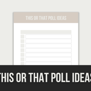 This or That Poll Ideas – Editable Canva Template with PLR Rights