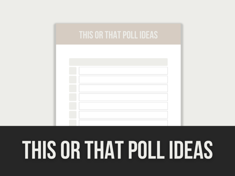 This or That Poll Ideas – Editable Canva Template with PLR Rights