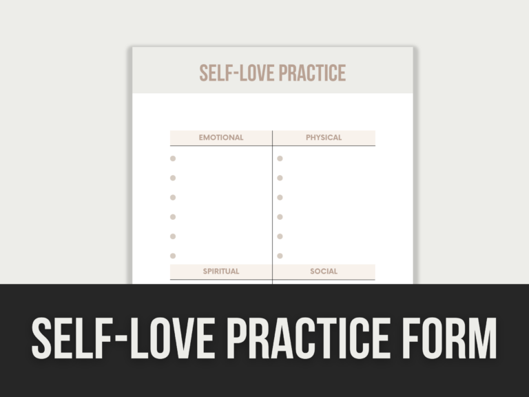 Self-Love Practice Form – Editable Canva Template with PLR Rights