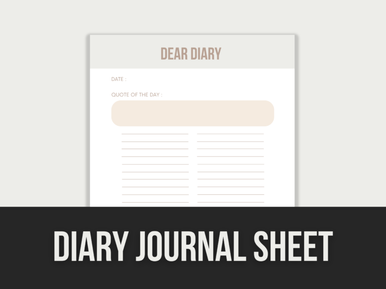Daily Journal Sheet – Editable Canva Templates with PLR Rights