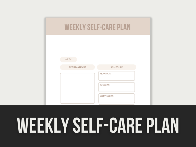 Weekly Self-Care Plan – Editable Canva Template with PLR Rights
