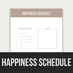 Happiness Schedule – Editable Canva Template with PLR Rights