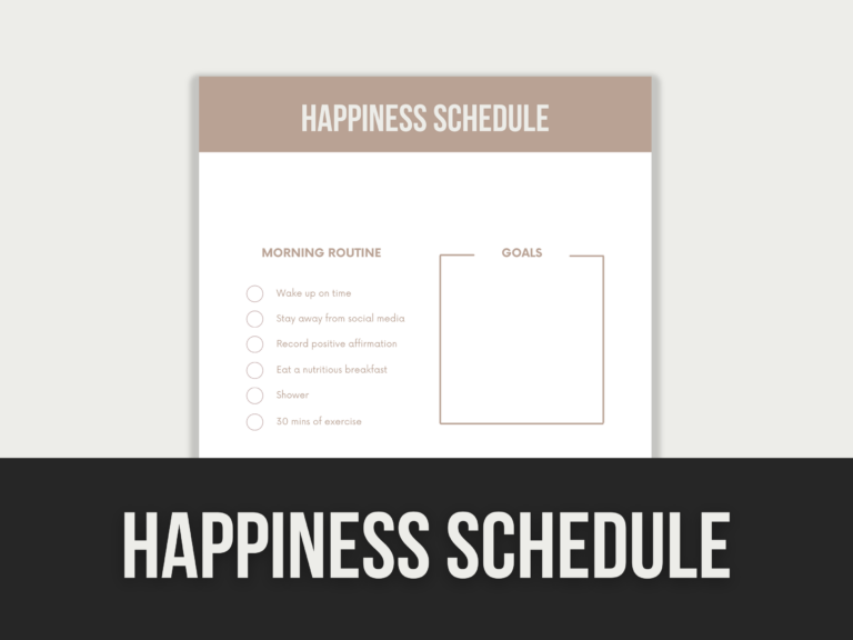 Happiness Schedule – Editable Canva Template with PLR Rights