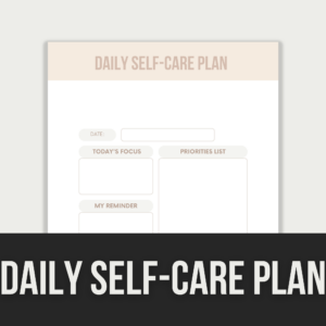 Daily Self-Care Plan – Editable Canva Templates with PLR Rights