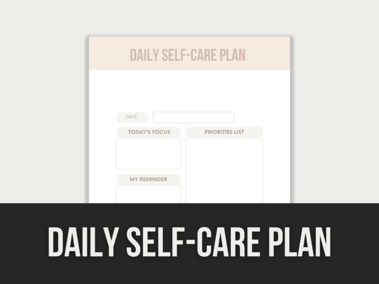 Daily Self-Care Plan – Editable Canva Templates with PLR Rights