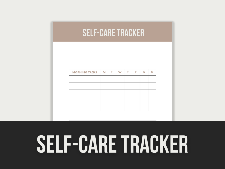 Self-Care Tracker – Editable Canva Template with PLR Rights