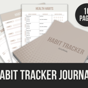 Habit Tracker Journal – Editable Canva Templates with PLR Rights
