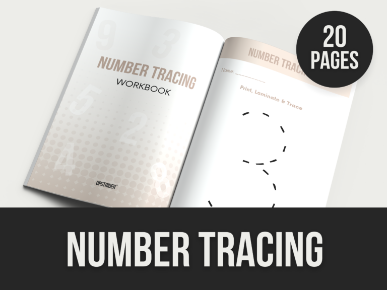 Number Tracing Workbook – 20-Page Editable Canva Template with PLR Rights