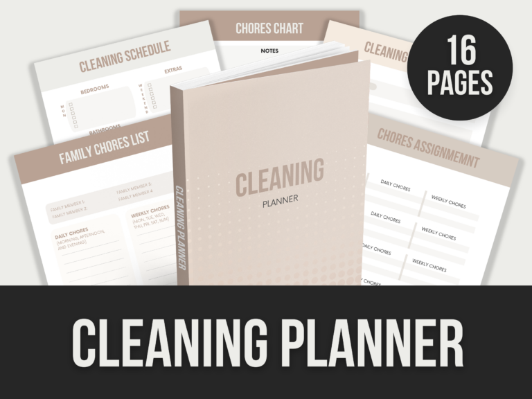 Cleaning Planner – Editable Canva Templates with PLR Rights