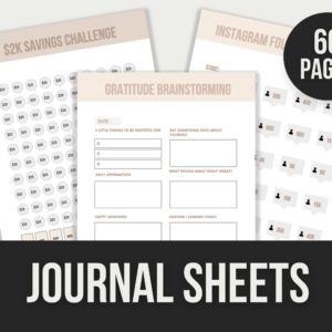 Journal Sheets – 60-Page Editable Canva Template with PLR Rights