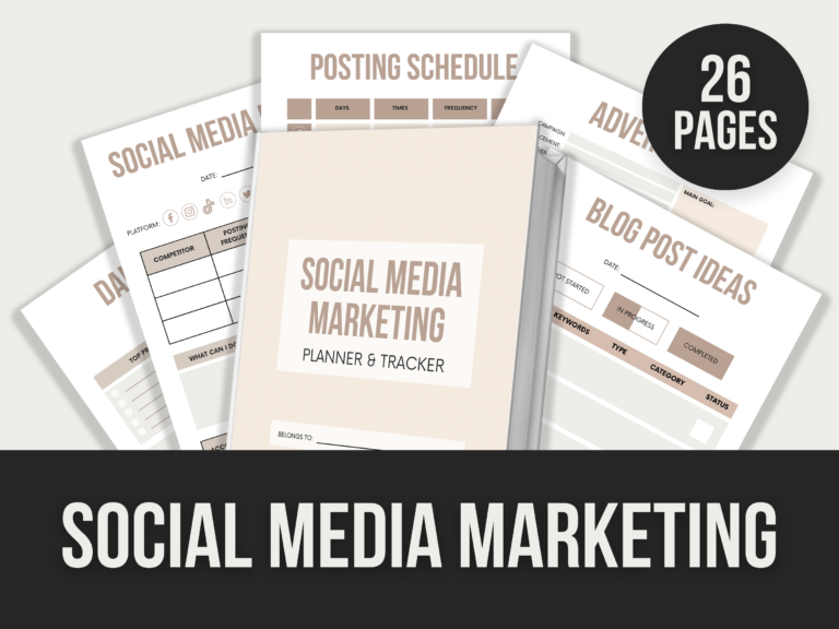 Social Media Marketing Planner – Editable Canva Templates with PLR Rights
