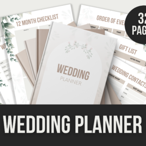 Wedding Planner – 32-Page Editable Canva Template with PLR Rights