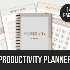 Productivity Planner – 14-Page Editable Canva Template with PLR Rights
